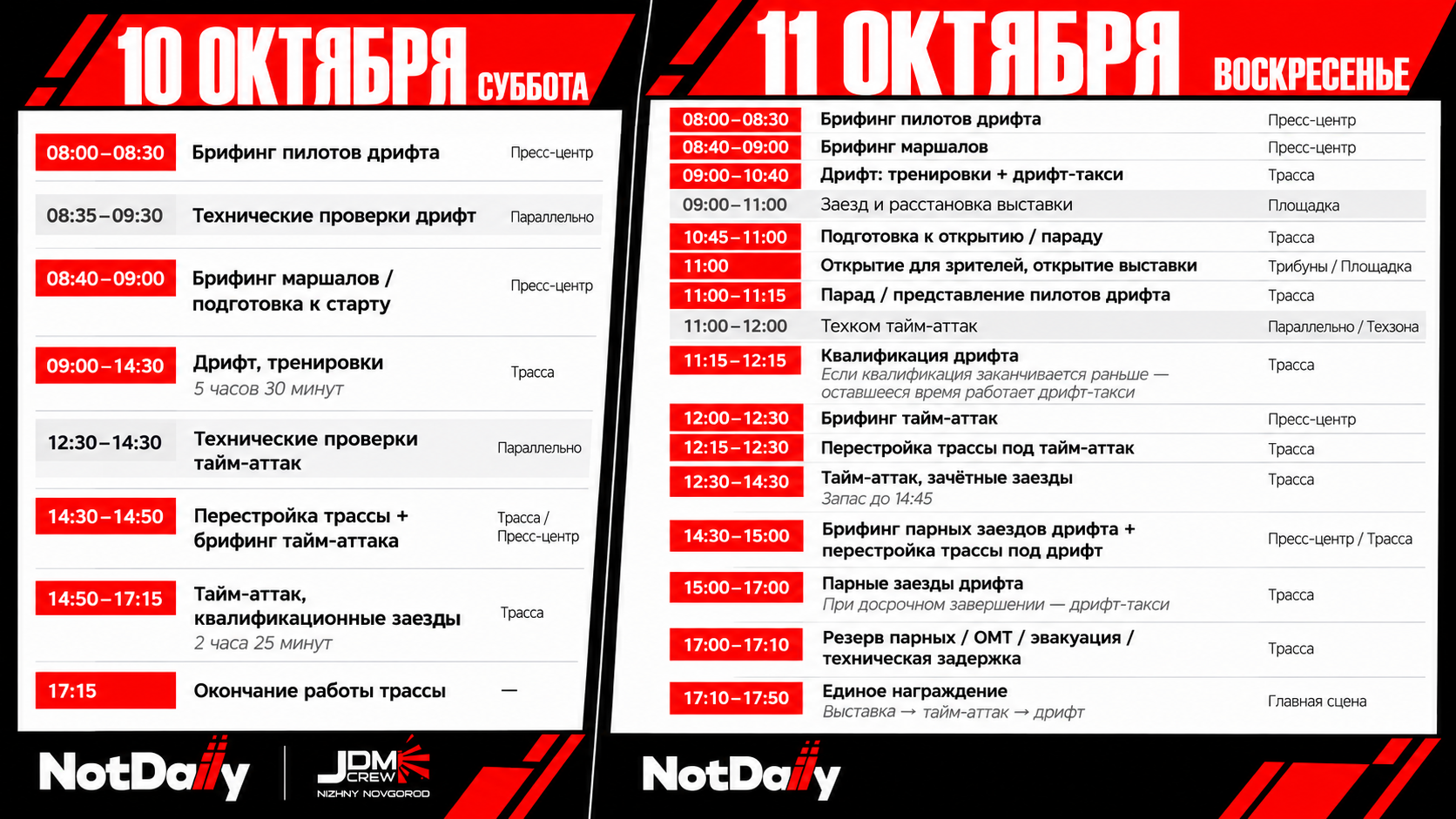 Тайминг NotDaily 2026